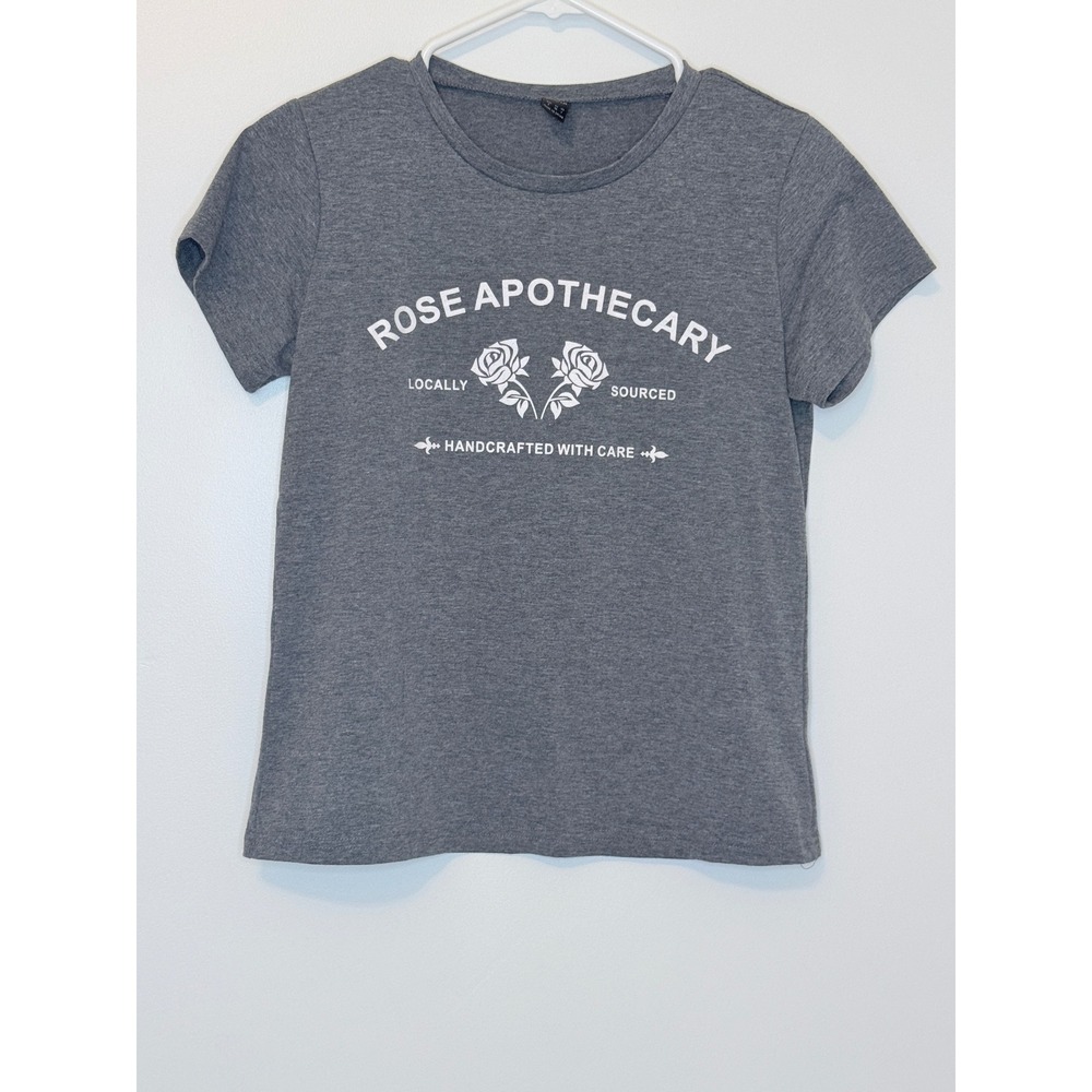 SHEIN Rose Apothecary Schitts Creek‎ Graphic Tee Gray Small